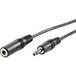 Value 11.99.4353 jack audio kabel [1x jack zástrčka 3,5 mm - 1x jack zásuvka 3,5 mm] 3.00 m černá stíněný