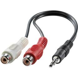 Value 11.99.4340 jack audio kabel [1x jack zástrčka 3,5 mm - 2x cinch zásuvka] 0.20 m černá stíněný