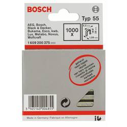 Úzká sponka do sponkovačky, typ 55, laminovaná - 6 x 1,08 x 28 mm 1000 ks Bosch Accessories 1609200375 Rozměry (d x š) 28 mm x 6 mm