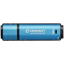 Kingston IronKey Vault Privacy 50 Series USB flash disk Retail 128 GB černá/modrá IKVP50/128GB USB 3.2 Gen 1 (USB 3.0)