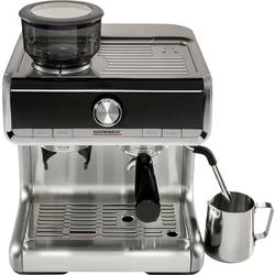 Gastroback Design Espresso Barista pákový kávovar stříbrná, černá 1550 W s tryskou na horkou vodu, s mlýnkem, s tryskou pro napěnění mléka