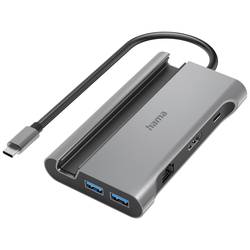 Hama 7 portů USB 3.0 hub s portem pro rychlé nabíjení, s konektorem USB C, UHD šedá