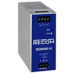 RECOM REDIIN480-48 síťový zdroj na DIN lištu, 48 V, 10 A, 480 W, výstupy 1 x