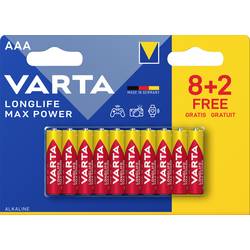 Varta Longlife Max Power AAA Blister 10 (8+2) mikrotužková baterie AAA alkalicko-manganová 1.5 V 10 ks