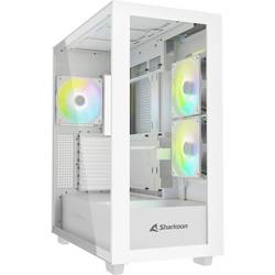 Sharkoon Rebel C60 RGB White midi tower PC skříň bílá 2 předinstalované ventilátory, 1 předinstalovaný ventilátor, prachový filtr, boční okno