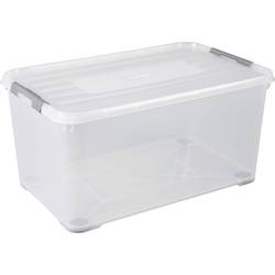 Curver 243857 Úložný box HANDY stohovatelné (d x š x v) 800 x 500 x 687 mm transparentní, stříbrná 1 ks