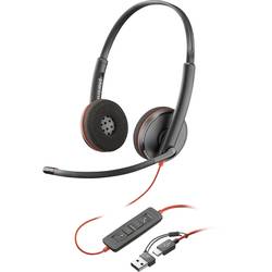 HP Poly Blackwire C3220 Sluchátka Over Ear kabelová, 93S87AA, stereo, černá