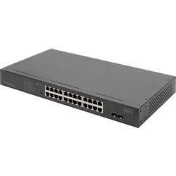 Digitus DN-95348-2 19 síťový switch, 24 + 2 porty, 10 / 100 / 1000 MBit/s, funkce PoE