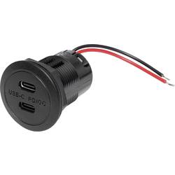 ProCar Power USB-C dvojitá zásuvka PD/QC EV bez LED max. 2x 30 W. Proudová zatížitelnost (max.)=3 A 12 nebo 24 V/DC