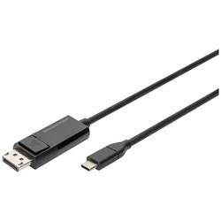 Digitus DisplayPort / USB-C® kabel Konektor DisplayPort, USB-C ® zástrčka 2.00 m černá AK-300334-020-S třížilový stíněný, flexibilní provedení, bez halogenů,