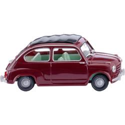 Wiking 009908 H0 model osobního automobilu Fiat 600, vínově červená