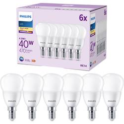 Philips Lighting 9290035465 LED Energetická třída (EEK2021) F (A - G) E14 klasická žárovka 4.9 W = 40 W teplá bílá (Ø x d) 35 mm x 106 mm 6 ks