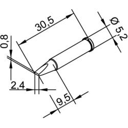 Ersa 102 CD LF 24 pájecí hrot dlátový, rovný Velikost hrotů 2.4 mm Obsah 1 ks