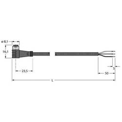 Turck PKW3S-2/TEL připojovací kabel pro senzory - aktory, 6627333, piny: 3, 2 m, 1 ks