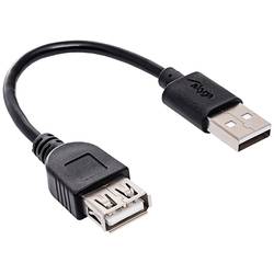 Akyga USB kabel USB-A zástrčka, USB-A zásuvka 0.15 m černá AK-USB-23