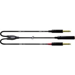 Cordial CFY 0,3 KPP audio Y adaptér [1x jack zásuvka 6,3 mm - 2x jack zástrčka 6,3 mm] 30.00 cm černá