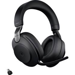 Jabra Evolve2 85 MS Sluchátka Over Ear Bluetooth®, kabelová, 28599-999-989, stereo, černá, Redukce šumu mikrofonu