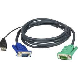 ATEN KVM adaptér [1x VGA zástrčka - 1x VGA zástrčka, USB 2.0 zástrčka A] 1.20 m černá