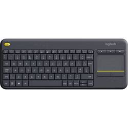 Logitech K400+ bezdrátový klávesnice česky černá integrovaný touchpad, tlačítka myši, tlačítka multimédií