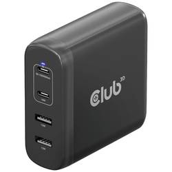 club3D CAC-1912 napájecí adaptér k notebooku 100 W vnitřní USB A, USB-C® Počet výstupů: 2 x, 2 x GaN, USB Power Delivery (USB-PD)