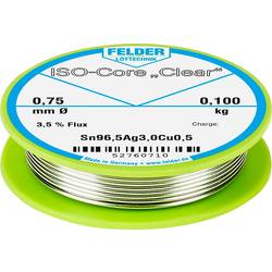 Felder ISO-Core Clear SAC305 pájecí cín cívka Sn96,5Ag3Cu0,5 0.100 kg 0.75 mm