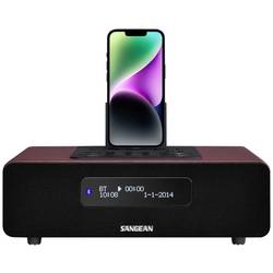 Sangean DDR-38 stolní rádio DAB+, DAB, FM Apple Dock, AUX, Bluetooth s USB nabíječkou, vč. dálkového ovládání, funkce alarmu hnědá