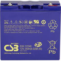 CSB Battery EVH 12240 EVH12240 olověný akumulátor 12 V 24 Ah olověný se skelným rounem (š x v x h) 181 x 170 x 76 mm šroubované M5 odolné proti více cyklům,