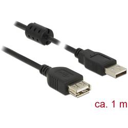 Delock USB kabel USB 2.0 USB-A zástrčka, USB-A zásuvka 1.00 m černá s feritovým jádrem 84883