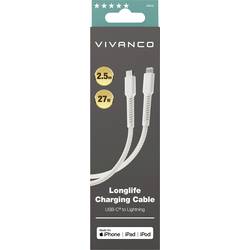 Vivanco Nabíjecí kabel USB USB 2.0 USB-C ® zástrčka, Apple Lightning konektor 2.5 m bílá 63643