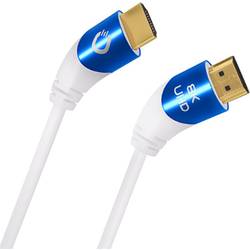 Oehlbach HDMI kabel Zástrčka HDMI-A, Zástrčka HDMI-A 3.00 m bílá D1C42538 8K UHD, třížilový stíněný HDMI kabel