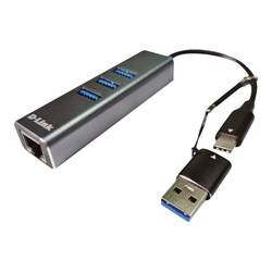 D-Link DUB-2332 4 porty USB kombinovaný hub antracitová