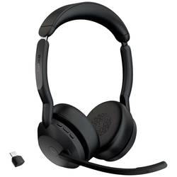 Jabra Evolve 2 55 MS Stereo Sluchátka On Ear Bluetooth®, 25599-999-899, stereo, černá, Potlačení hluku, Redukce šumu mikrofonu