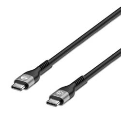 Manhattan Nabíjecí kabel USB USB-C ® zástrčka 2 m černá oboustranně zapojitelná zástrčka, dvoužilový stíněný 356367