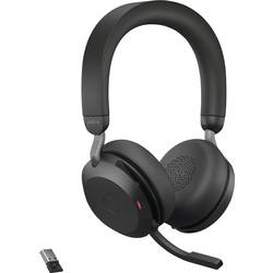 Jabra Evolve2 75 Sluchátka On Ear Bluetooth®, kabelová, 27599-989-999, stereo, černá, Redukce šumu mikrofonu