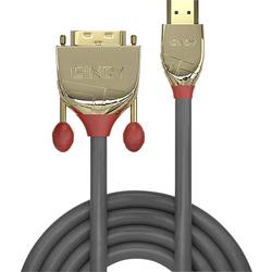 LINDY HDMI / DVI kabelový adaptér Zástrčka HDMI-A, DVI-D 18 + 1 pól Zástrčka 10.00 m šedá 36198 HDMI kabel