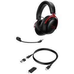 HyperX Cloud III WL BLK/RED GAM HS Sluchátka Over Ear bezdrátová, 77Z46AA, stereo, černá/červená