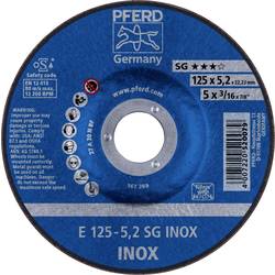 PFERD 62212523 E 125-5,2 SG INOX brusný kotouč lomený Průměr 125 mm Ø otvoru 22.23 mm nerezová ocel 10 ks