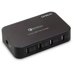 LVSUN Smart 4-Port USB nabíjecí hub 58 W do zásuvky (230 V), do auta, pro nákladní vozidla Výstupní proud (max.) 10200 mA USB 2.0 zásuvka A, USB 3.2 gen. 1