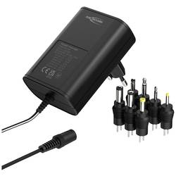 Ansmann 1201-0024 zásuvkový napájecí adaptér s redukcemi, nastavitelný 12 V/DC, 9 V/DC, 7.5 V/DC, 6 V, 4.5 V/DC, 3 V 1500 mA 18 W