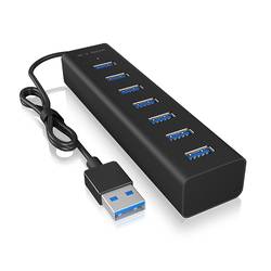 ICY BOX IB-HUB1700-U3 USB 3.0 zu 7-Port USB 3.0 Type-A Hub, Alu-Gehäuse, Netzteil 5V/3A 7 portů USB 3.0 hub černá