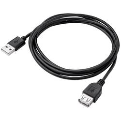 Akyga USB kabel USB-A zástrčka, USB-A zásuvka 1.80 m černá AK-USB-07