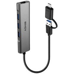 LINDY 43379 3 porty USB 3.0 hub šedá