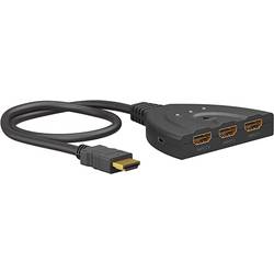 Goobay Goobay 58488 HDMI Switcher Umschalter 3 in 1 out Erweiterung Kabel 4K Manuell 3 porty HDMI přepínač pozlacené kontakty, ARC (Audio Return Channel), lze