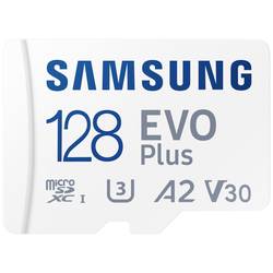 Samsung EVO Plus paměťová karta microSD Retail 128 GB UHS-I, v30 Video Speed Class, A2 Application Performance Class vč. SD adaptéru