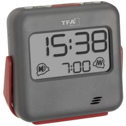 TFA Dostmann 60.2031.10 Quartz budík šedá časů buzení 1 alarm s vibracemi, extra hlasitý budicí tón