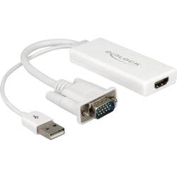 Delock 62460 VGA / USB / HDMI adaptér [1x VGA zástrčka, USB 2.0 zástrčka A - 1x HDMI zásuvka] bílá 25.00 cm