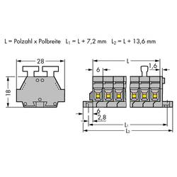 WAGO 261-424/341-000 svorková lišta 6 mm pružinová svorka osazení: L šedá 50 ks