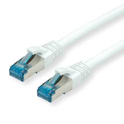 Value 21.99.1971 RJ45 síťové kabely, propojovací kabely CAT 6A S/FTP 1.00 m bílá dvoužilový stíněný, bez halogenů, samozhášecí 1 ks