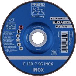 PFERD 62222730 E 150-7 SG INOX brusný kotouč lomený Průměr 150 mm Ø otvoru 22.23 mm nerezová ocel 10 ks