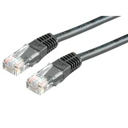 Value 21.99.1535 RJ45 síťové kabely, propojovací kabely CAT 6 U/UTP 1.00 m černá nestíněný 1 ks